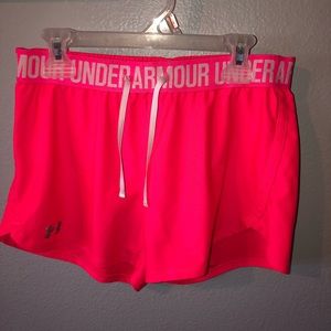 Under Armour Hot Pink Elastic Banded Shorts